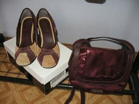 Kožené boty a kabelka - cena za oboje - 1