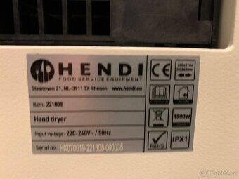 Hendi Vysoušeč rukou 230V/1500W 240x210x H 265mm