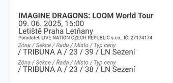 Imagine Dragons LOOM 9.6.2025 2ks tribuna A