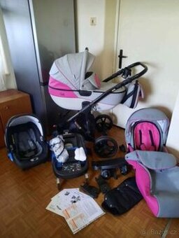 Kočárek 3v1 + isofix základna + skejt - 1