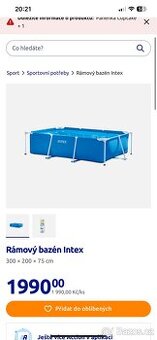 Bazén Intex, 2x3m s konstrukci