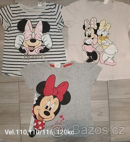 Trička a Minnie vel. 110, 110/116