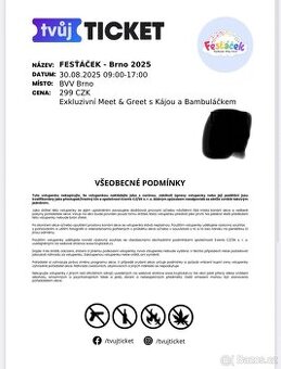 Vstupenky na dětský fesťáček
