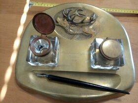 starožitný kalamář mosazný 1