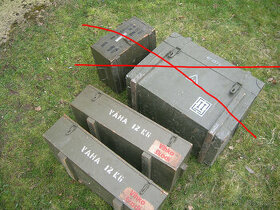 vojenské dřevěné bedny AČR.