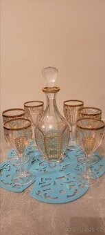 Set Křišťálového skla, Karafa + 6 sklenic na šampaňské