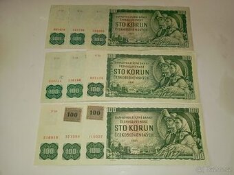 BANKOVKY 100 KČS 1961, VŠECHNY VYDANÉ SÉRIE