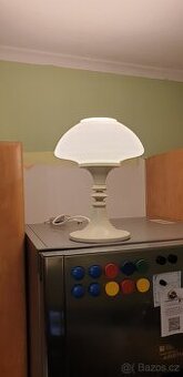 Stolní-stojací lampa-lampička Jablonecké sklárny retro, opál