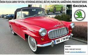 Škoda Felicia Cabrio 1960, TOP, Veteránská atest., bílé SPZ
