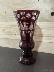Váza Bohemian Rubínové sklo Frederich Egermann. - 1