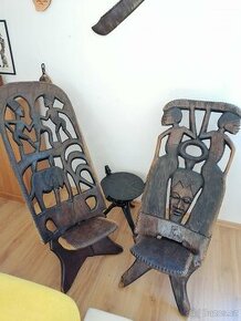 Židle z afrického ebenového dřeva