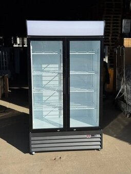 Prosklená chladicí lednice dvoudveřová