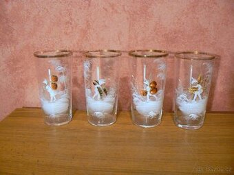 skleničky Mary Gregory-ledové sněžné děti