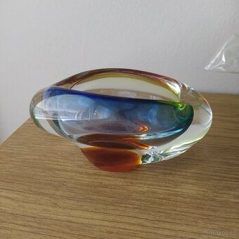 Menší miska barevné lité sklo
