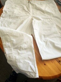 Lehounké plátěné kalhoty - bílé