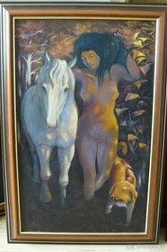 obraz Dívka s koněm