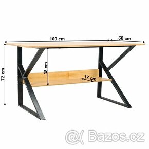 2x psací stůl s kovovou konstrukcí