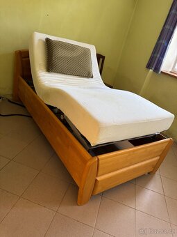Postel polohovací, rošt+matrace tempur