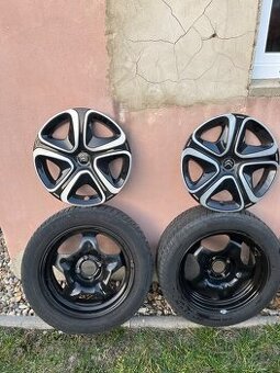 Originál plechové disky s pneu + poklice