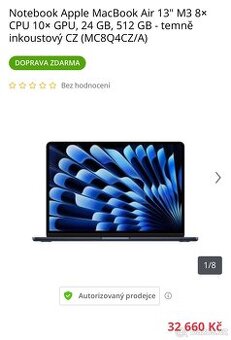 Apple MacBook Air 13" M3, 24 GB, 512 GB