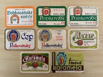 Retro pivní etikety (8 ks)