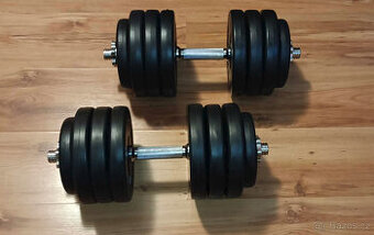 jednoručky činky 2x17kg za 1690,-Kč