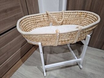Mojžíšův košík Corn Natural Ahojbaby Sleepe s matrací