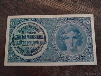 1 koruna  1938/40 protektorát II.