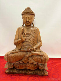 Starší dřevěná socha Budha Belgie 51cm