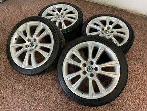 Originalní ALU kola Škoda 5x112 r18 letní pneu 6mm