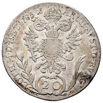 Stříbrná mince r. 1785 Josef II.