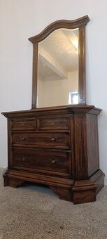 Starožitná komoda + zrcadlo, nábytek z masívu