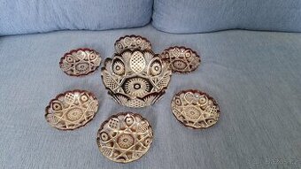 broušená rubínová sada na kompot