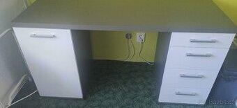 Psací stůl Walter, grafitově šedý/bílý