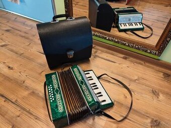 Retro akordeon dětská harmoníka s pouzdrem