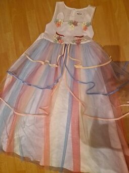 Dívčí šaty jednorožec vel:140.