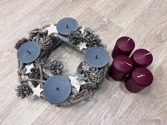 Vánoční adventní věnec dřevěný
