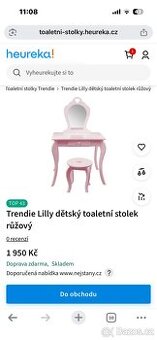 Trendie Lilly dětský toaletní stolek růžový