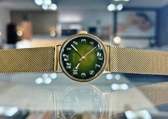 Československé mechanické vintage pánske hodinky PRIM Zelené