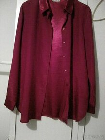 Nádherná vínově červená košilová halenka z Francie,v.44