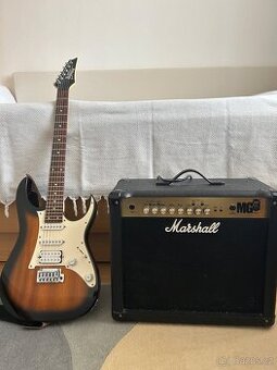 Kytara Ibanez + Marshall kombo