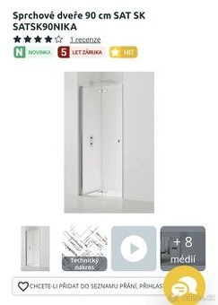 Sprchové dveře 90 cm SAT SK