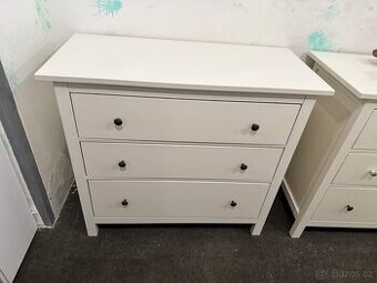 Krásná bílá 3-šuplíková komoda IKEA HEMNES č.2