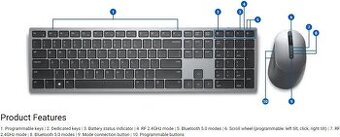DELL KM7321W (klávesnice + myš) - bezdrátová (NEROZBALENÉ)