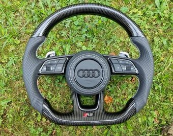 AUDI VOLANT KARBONOVY ZKOSENY s airbagom a RS padlami