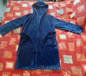 Pánský župan F&F modrý mikroplyš