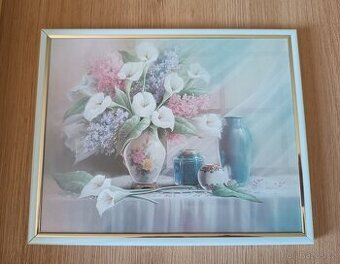 NOVÝ obraz obrázek květiny květinové zátiší kaly 25,5 cm