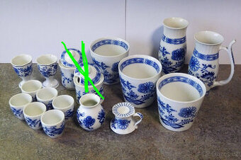 Cibulák porcelán 17 ks