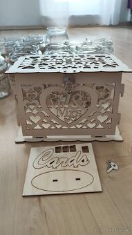 Dřevěná truhlička na přání (svatba)