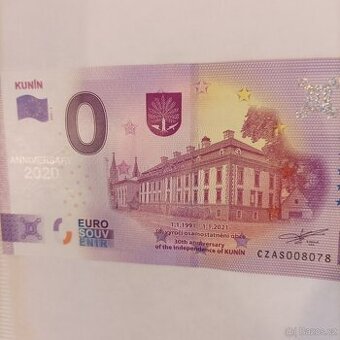0 euro souvenír obec Kunin Anniversary